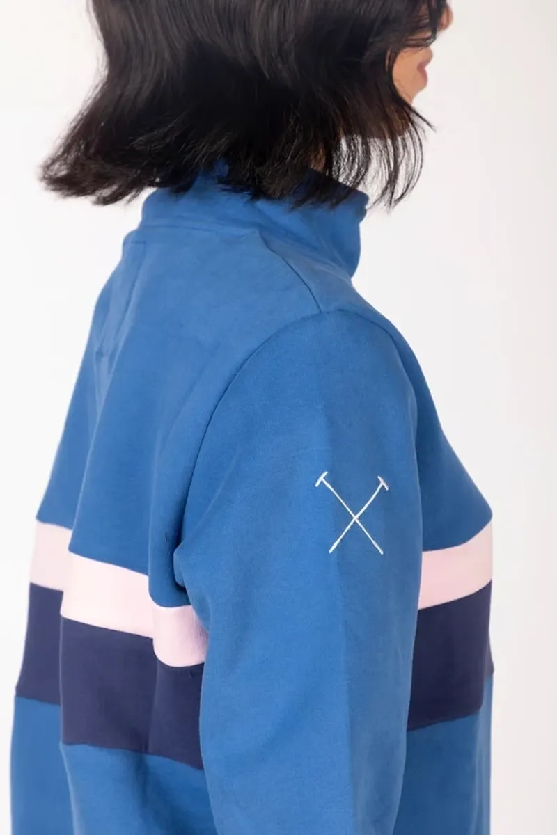 Rydale Ladies Bramham Stripe Sweatshirt in Blue/Navy-7