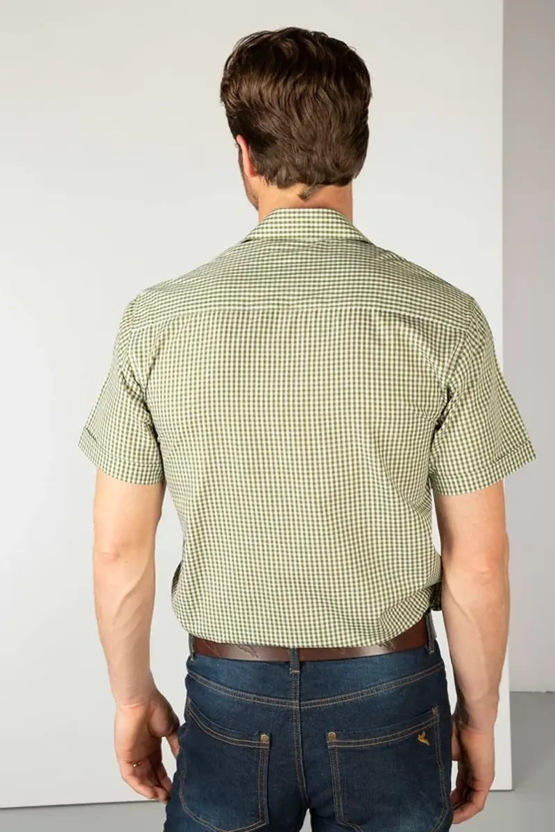Rydale Men's Short Sleeved Check Shirt in Millington Olive-2