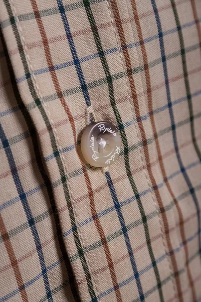 Rydale Men's Short Sleeved Check Shirt in Poacher Beige-7