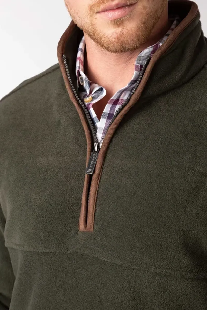 Rydale Men's Huggate Overhead Fleece in Khaki-5