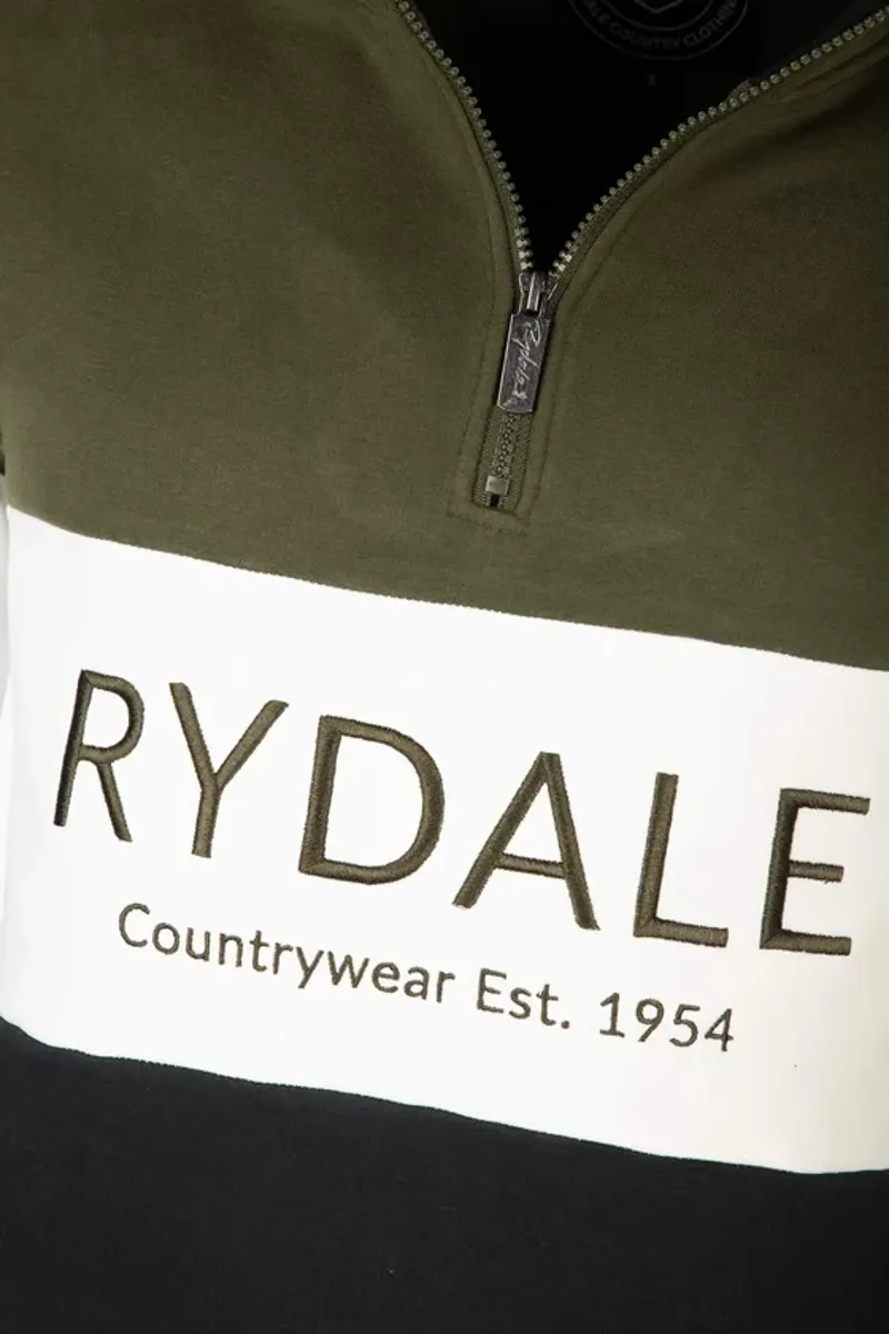 Rydale Byland Men's Sweatshirt - Rydale in Olive/White/Black-6