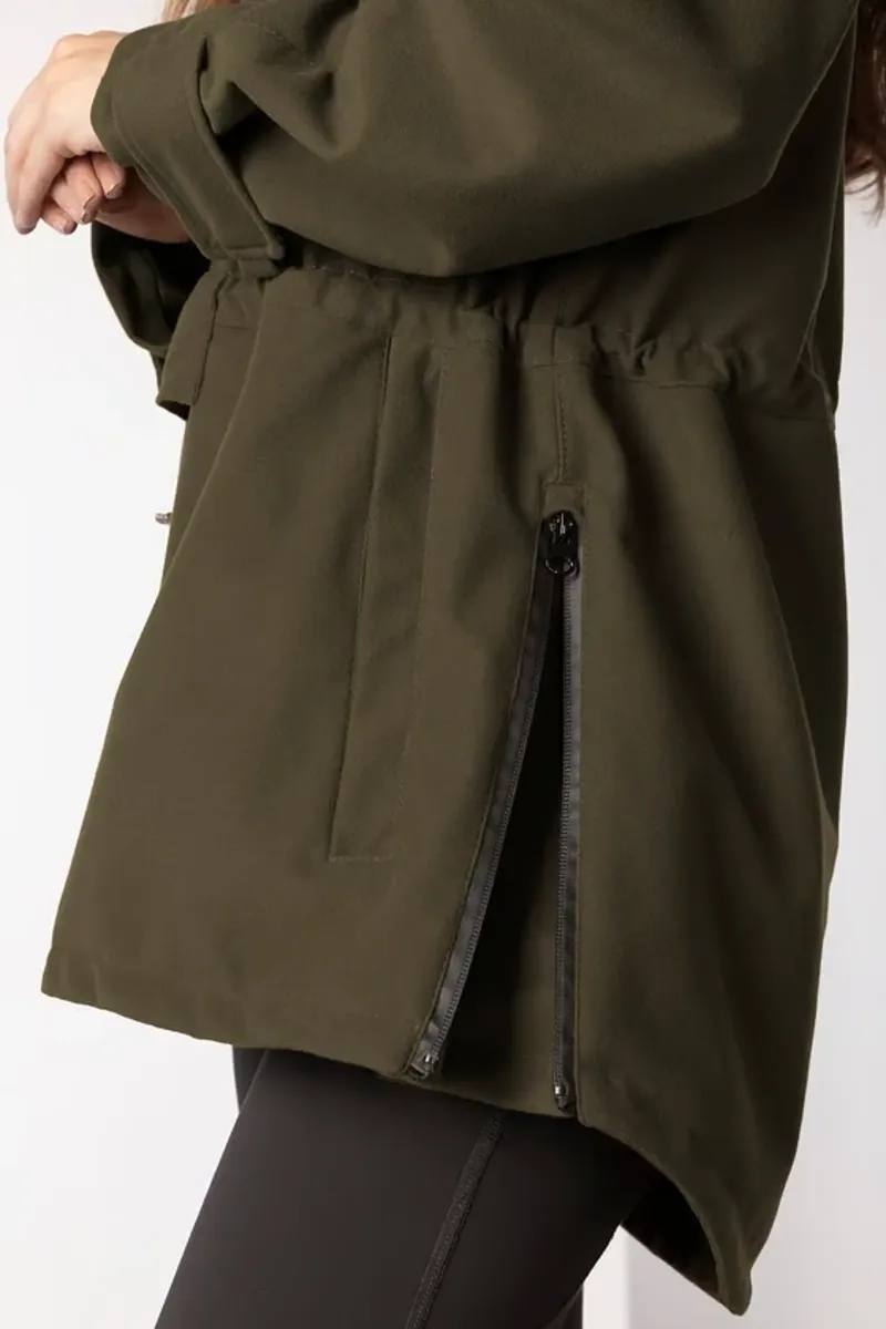 Rydale Ladies Danby Long Performance Shooting Smock in Dark Olive-2