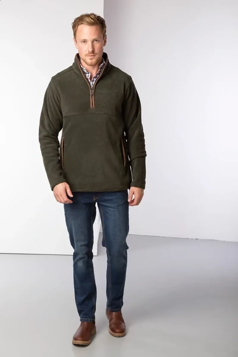Rydale Men's Huggate Overhead Fleece in Khaki-4