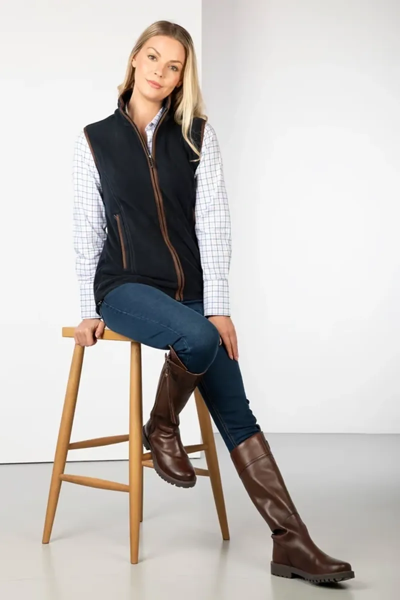 Rydale Ladies Huggate Premium Fleece Waistcoat In Ink-2