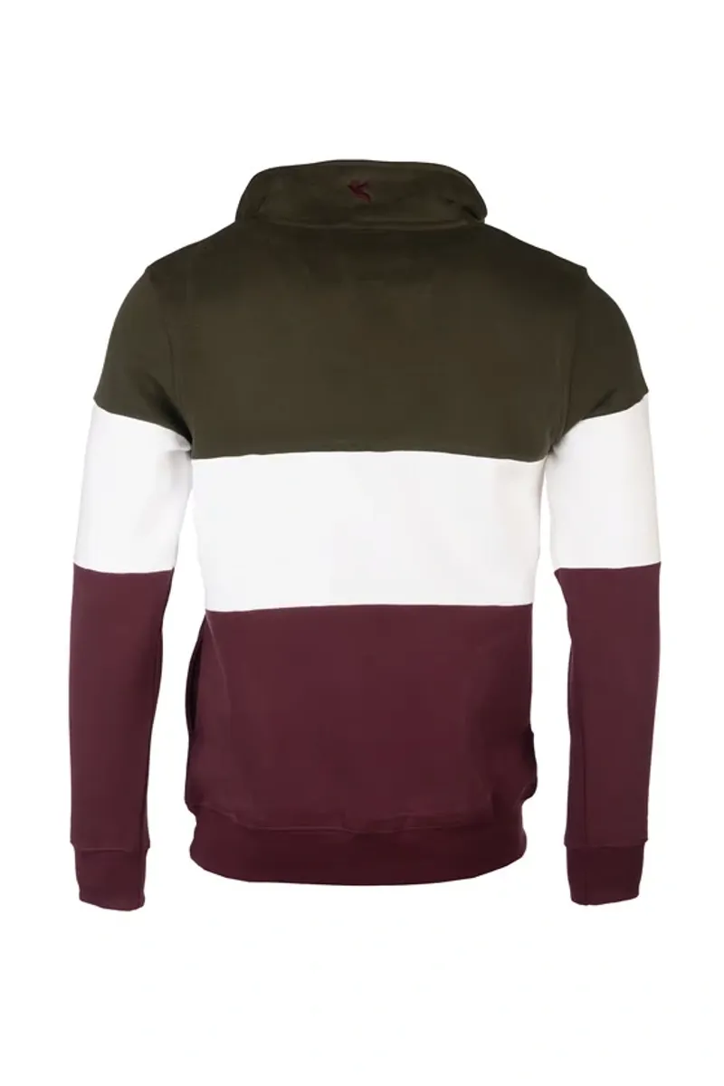 Rydale Byland Men's Sweatshirt - Pheasant in Wine/White/Olive-1