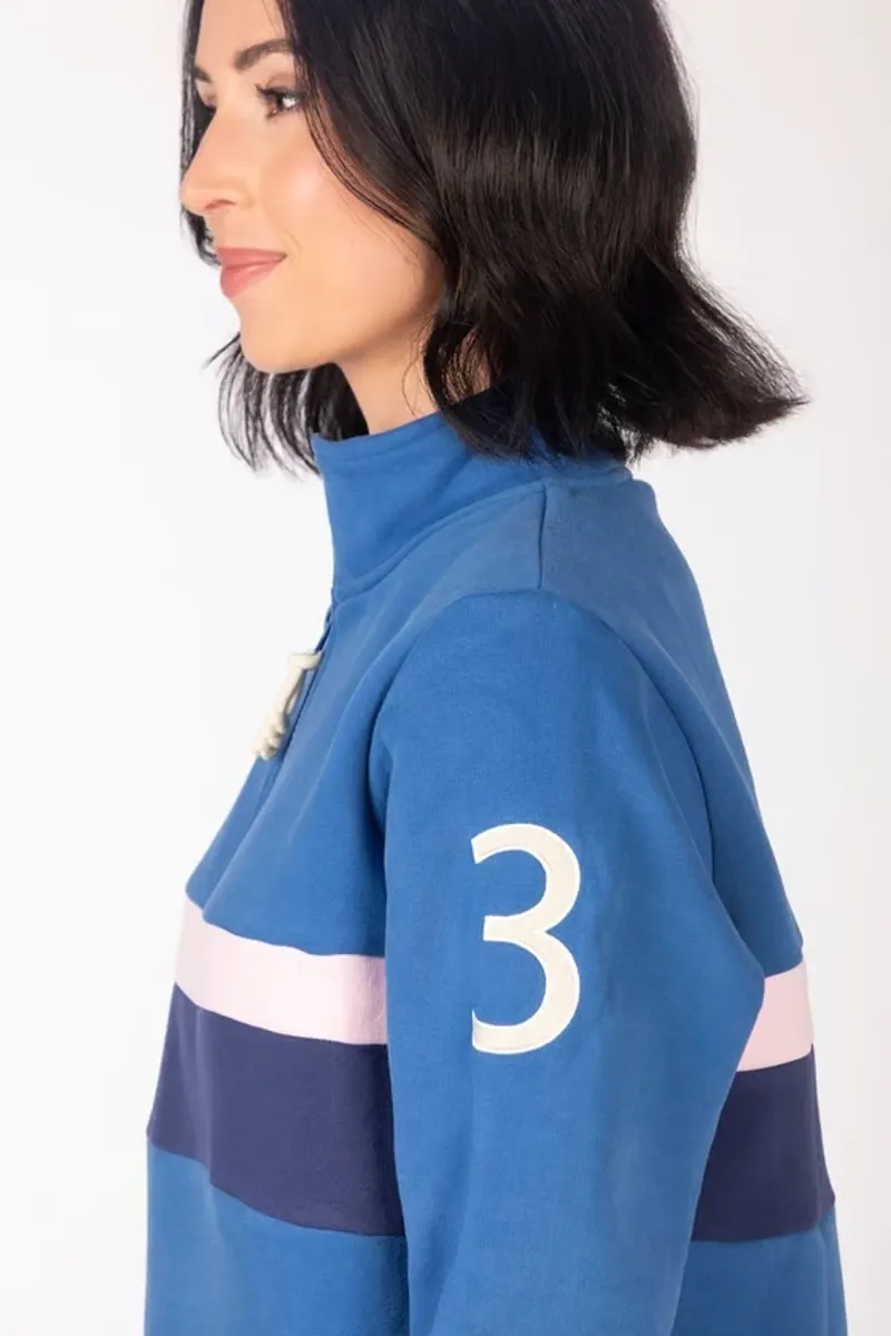 Rydale Ladies Bramham Stripe Sweatshirt in Blue/Navy-8