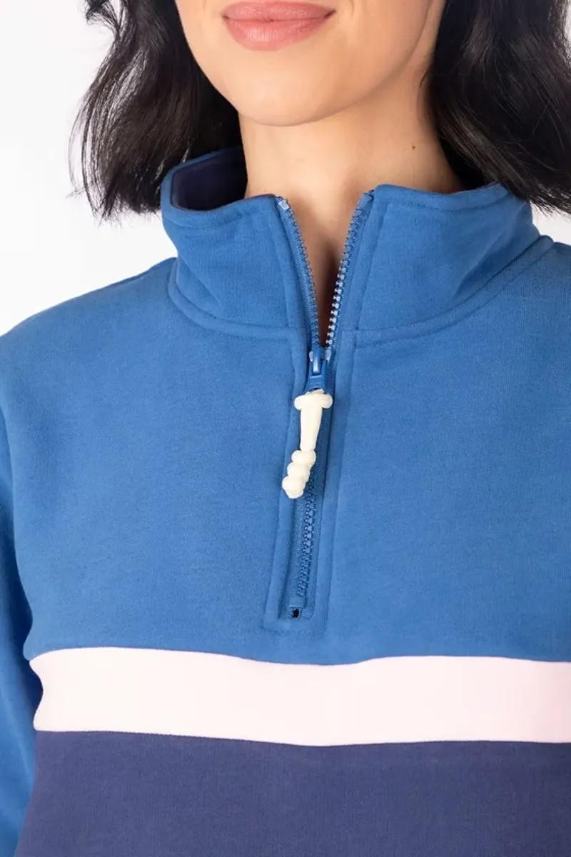 Rydale Ladies Bramham Stripe Sweatshirt in Blue/Navy-6
