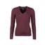 Rydale Emma Ladies V Neck Cable Knit Jumper in Burgundy