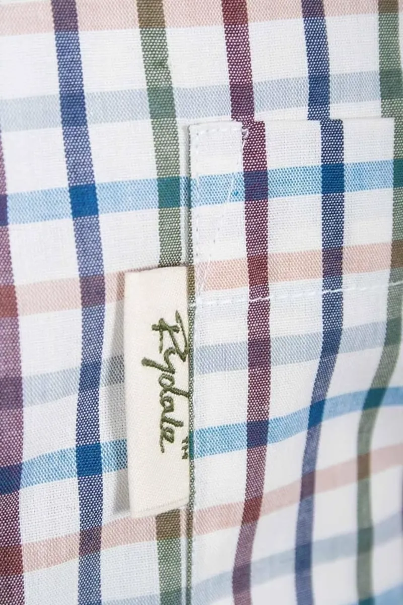 Rydale Men's Short Sleeved Check Shirt in Harvest Light Check-3