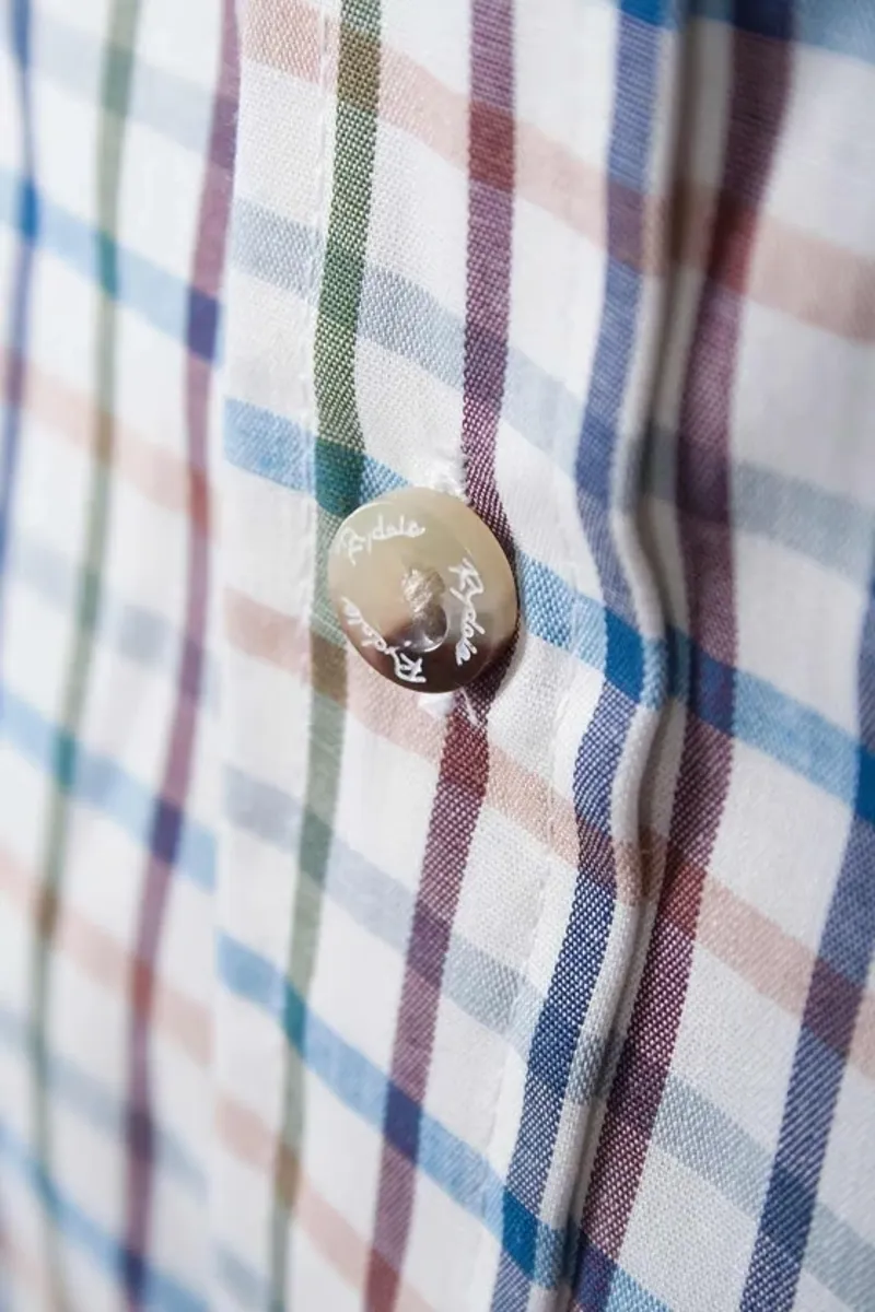 Rydale Men's Short Sleeved Check Shirt in Harvest Light Check-4
