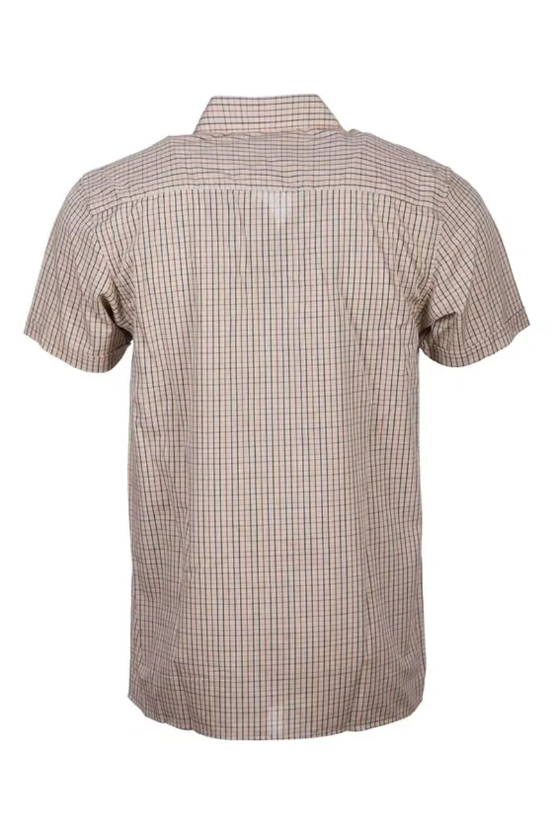 Rydale Men's Short Sleeved Check Shirt in Poacher Beige-1