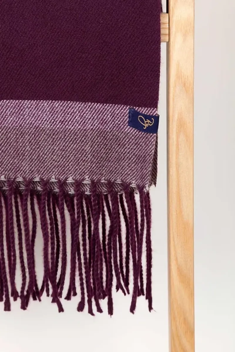Rydale Ladies Bella Stripe Scarf in Berry/Sorbet/Silver-2