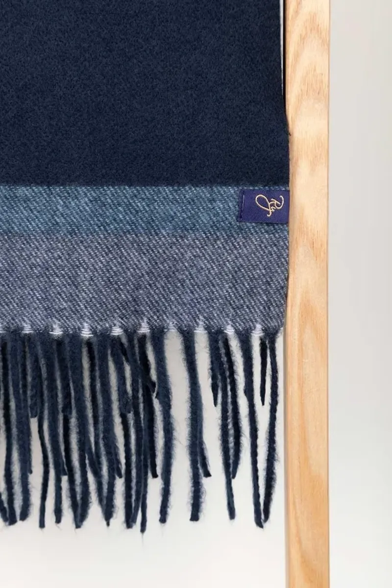 Rydale Ladies Bella Stripe Scarf in Navy/Sorbet/Blue-2
