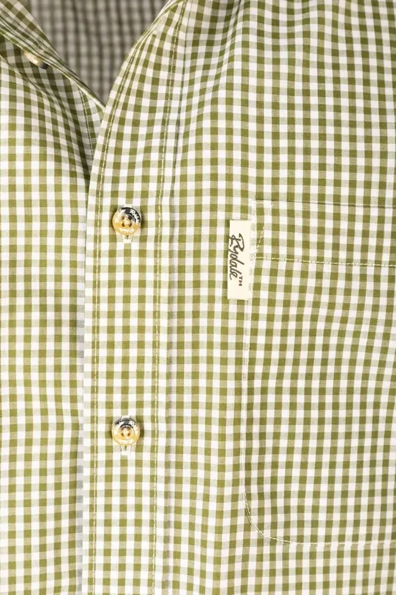 Rydale Men's Short Sleeved Check Shirt in Millington Olive-5