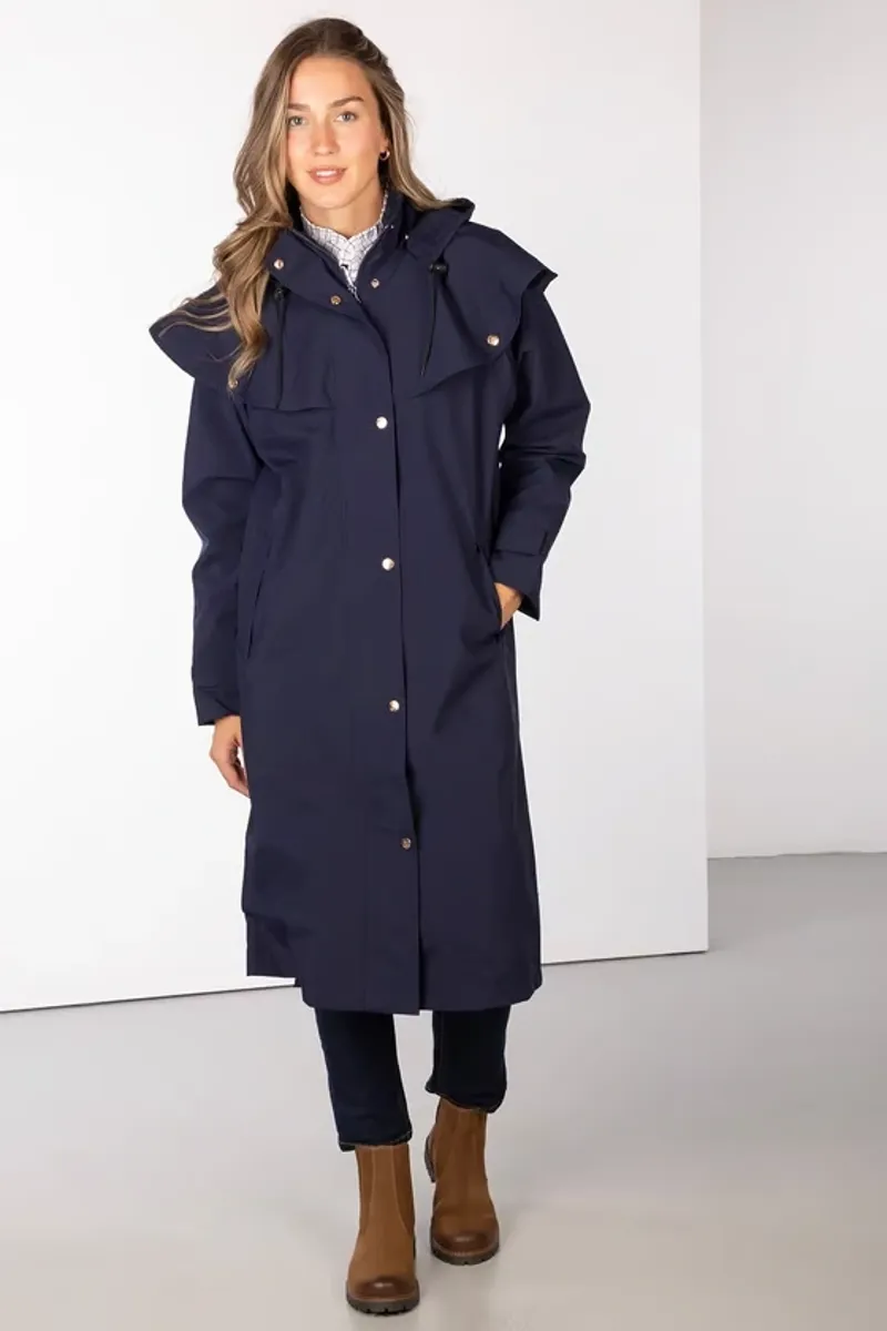 Rydale Ladies Bramham Full Length Coat in Dark Navy-2