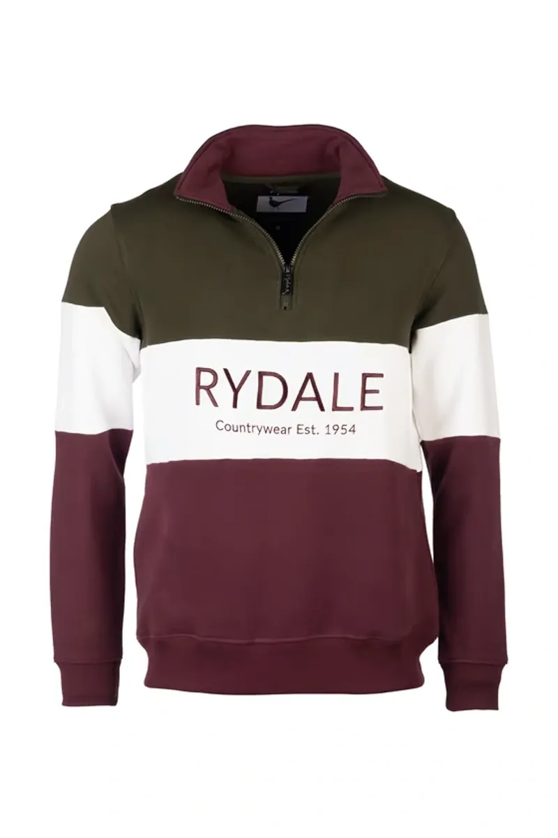 Rydale Byland Men's Sweatshirt - Rydale in Wine/White/Olive