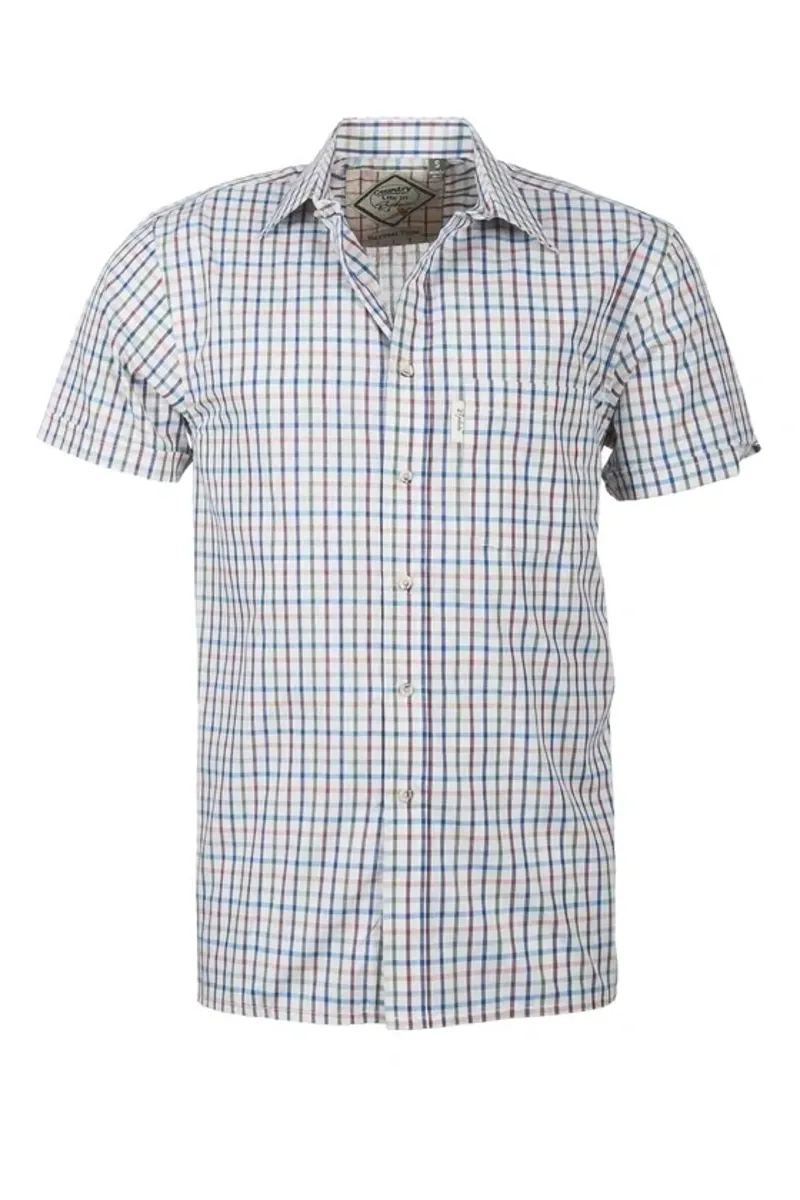 Rydale Men's Short Sleeved Check Shirt in Harvest Light Check