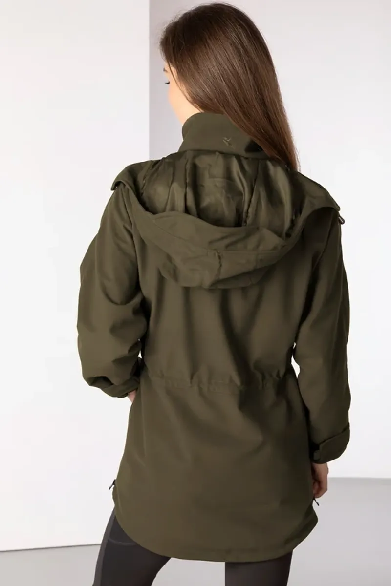 Rydale Ladies Danby Long Performance Shooting Smock in Dark Olive-1