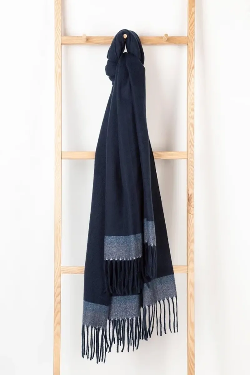 Rydale Ladies Bella Stripe Scarf in Navy/Sorbet/Blue-1