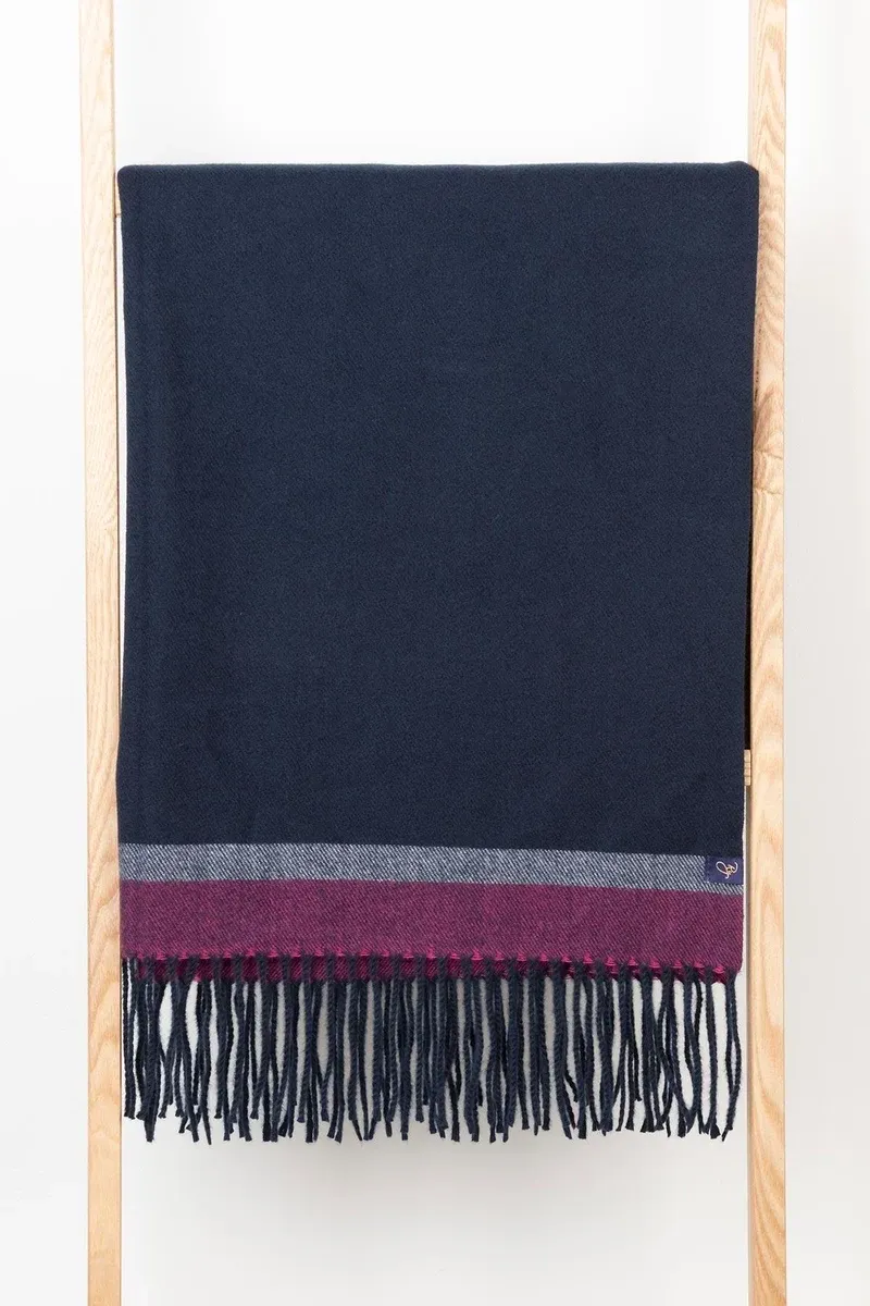 Rydale Ladies Bella Stripe Scarf in Navy/Bonbon/Sorbet