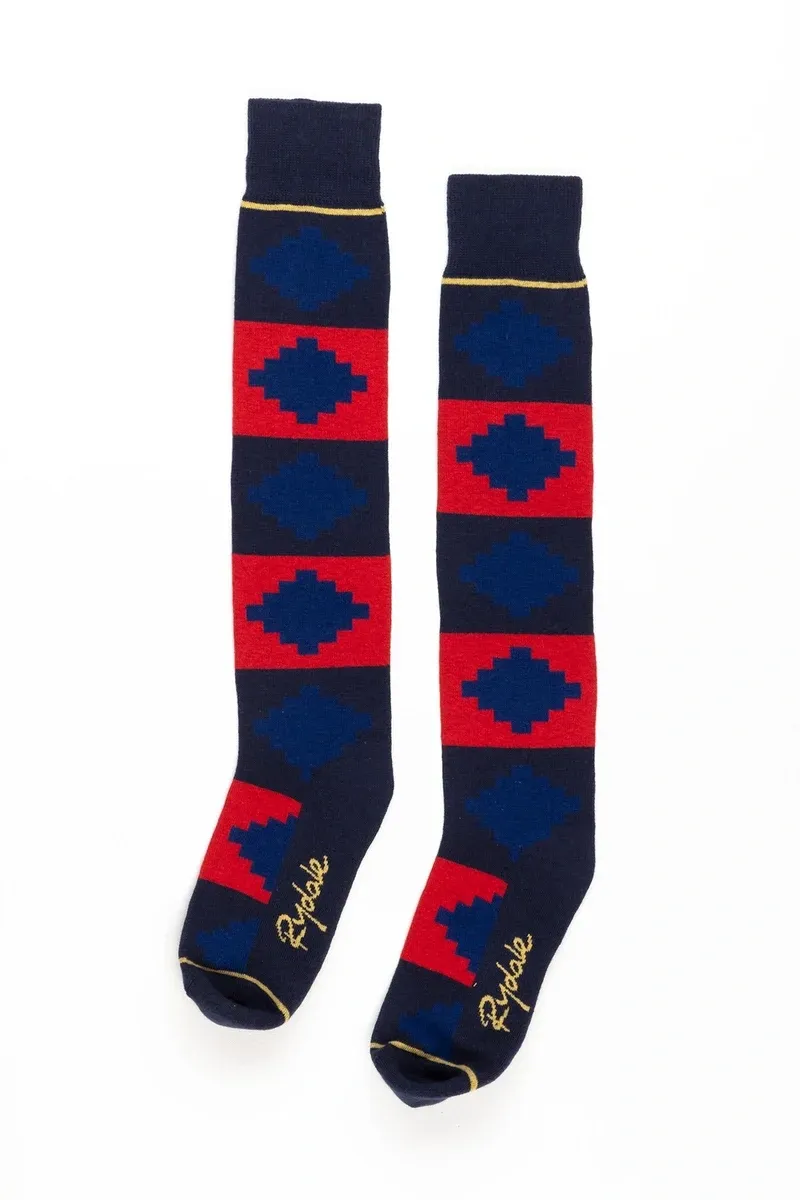 Rydale Ladies Polo Knee Length Riding Socks 4-7 in Navy
