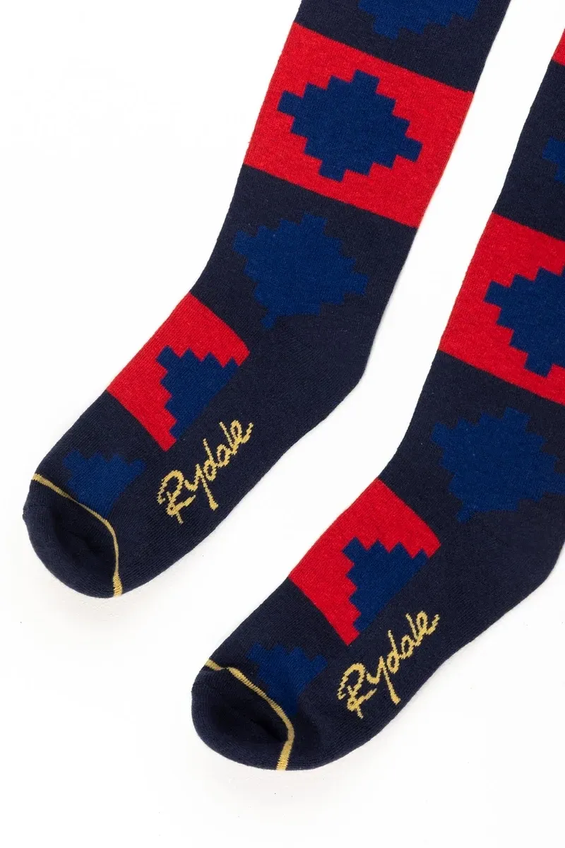 Rydale Ladies Polo Knee Length Riding Socks 4-7 in Navy-2