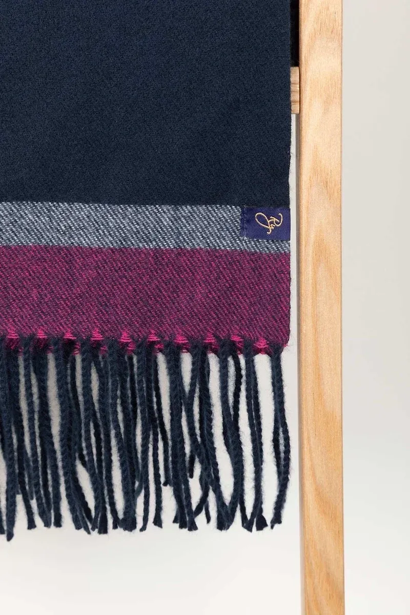 Rydale Ladies Bella Stripe Scarf in Navy/Bonbon/Sorbet-2