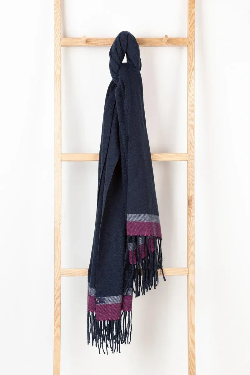 Rydale Ladies Bella Stripe Scarf in Navy/Bonbon/Sorbet-1