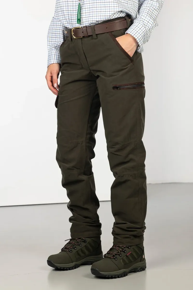Rydale Ladies Danby Shooting Trousers in Dark Olive-2