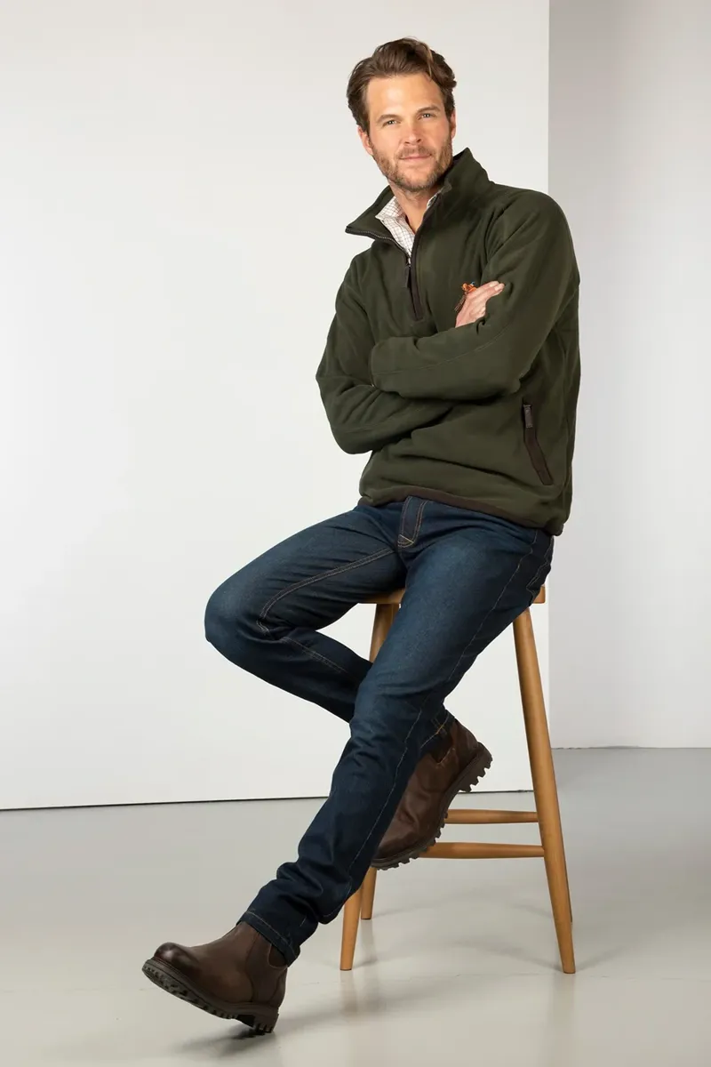 Rydale Gransmoor Men's Half Zip Fleece in Olive-6