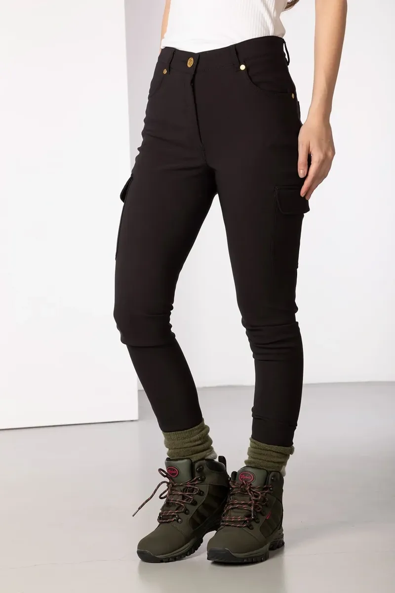 Rydale Aike II Ladies Walking Trousers with Pocket in Black-1