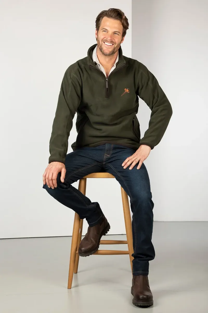 Rydale Gransmoor Men's Half Zip Fleece in Olive-5