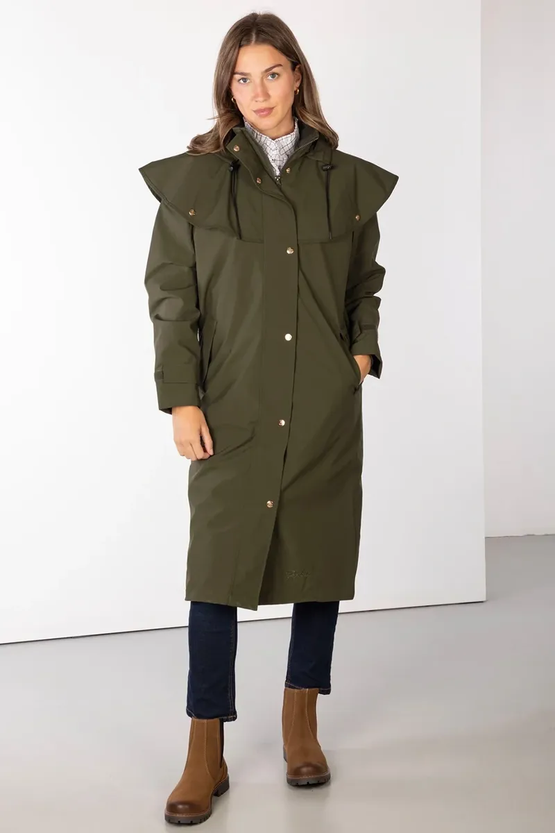 Rydale Ladies Bramham Full Length Coat in Dark Olive-2