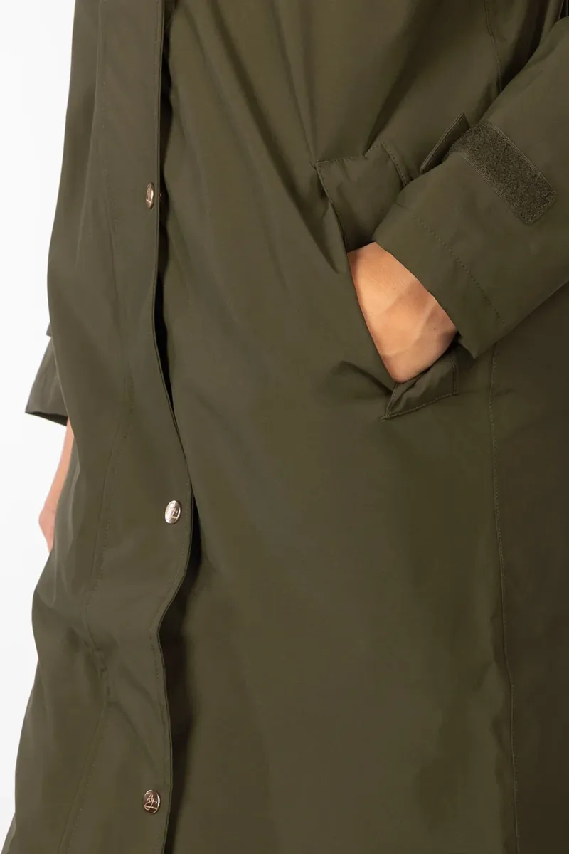 Rydale Ladies Bramham Full Length Coat in Dark Olive-6