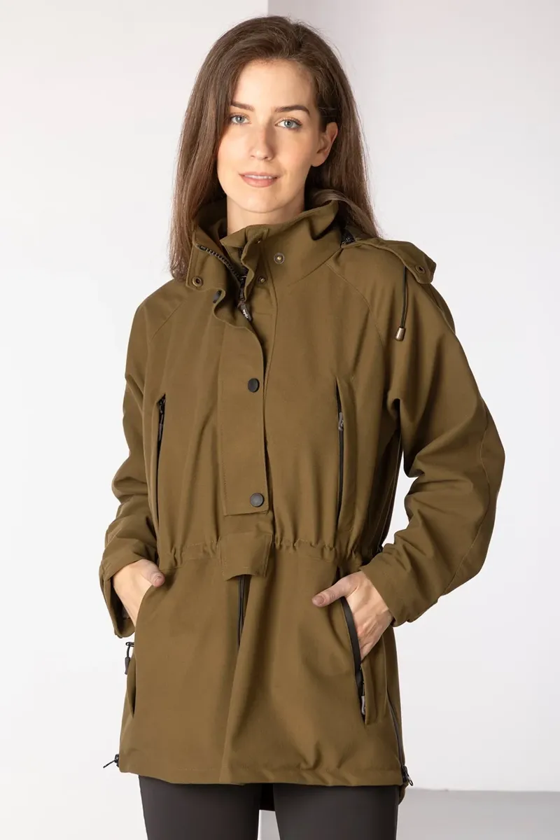 Rydale Ladies Danby Long Performance Shooting Smock in Light Khaki-1