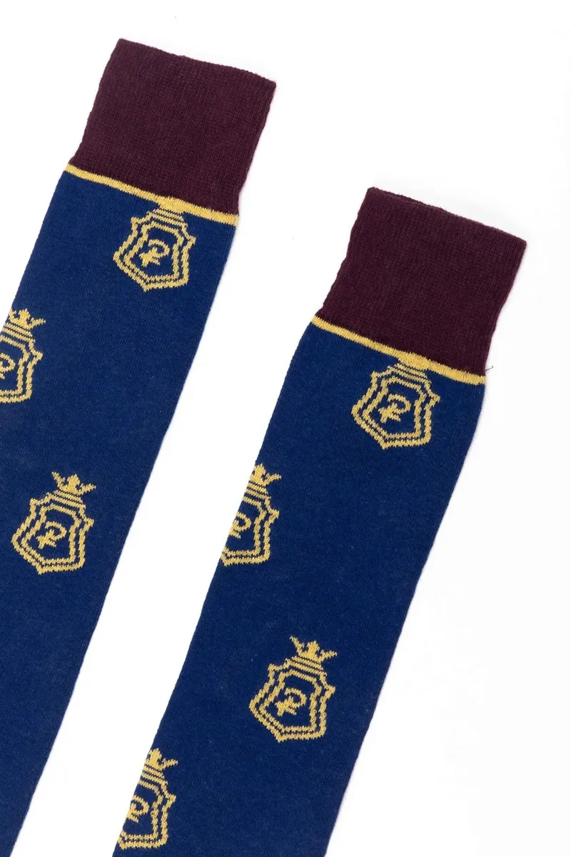 Rydale Ladies Emblem Knee Length Riding Socks 4-7 in Denim-1