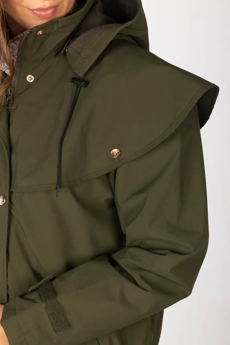 Rydale Ladies Bramham Full Length Coat in Dark Olive-4