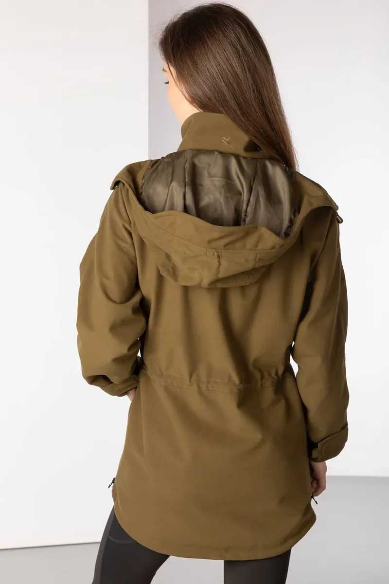 Rydale Ladies Danby Long Performance Shooting Smock in Light Khaki-2