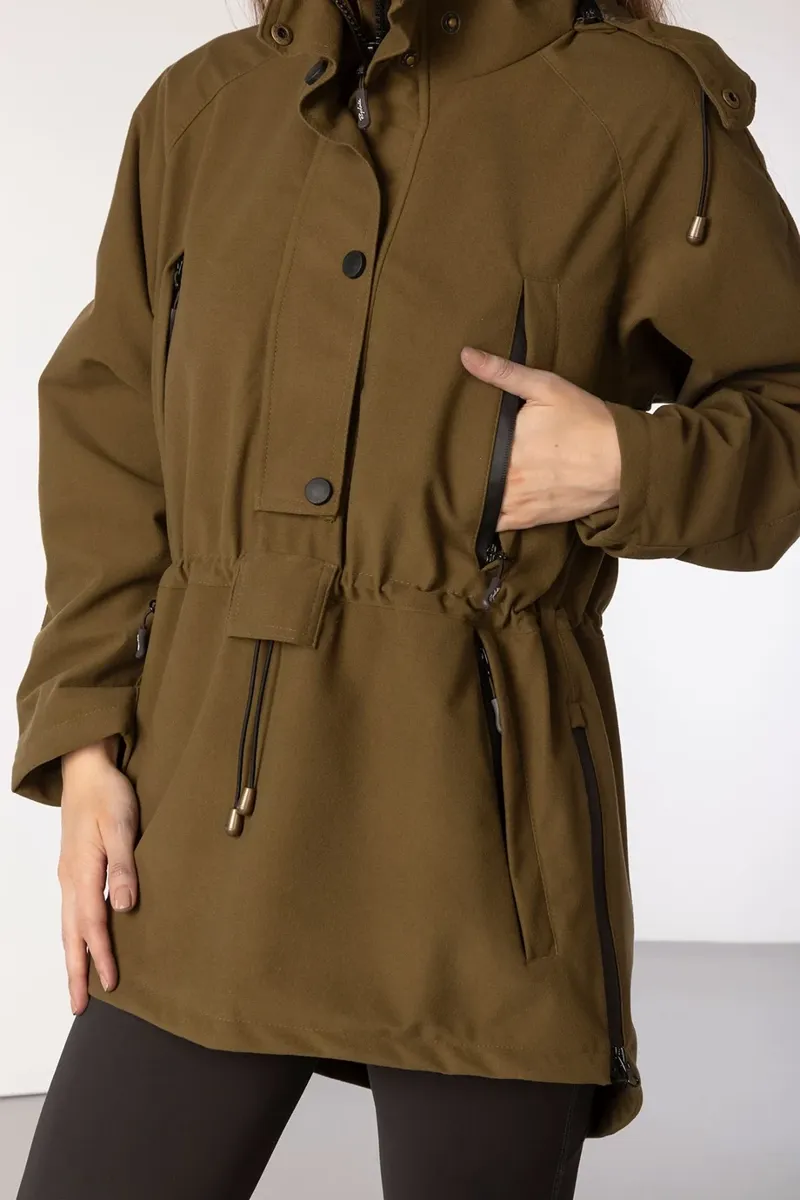 Rydale Ladies Danby Long Performance Shooting Smock in Light Khaki-3