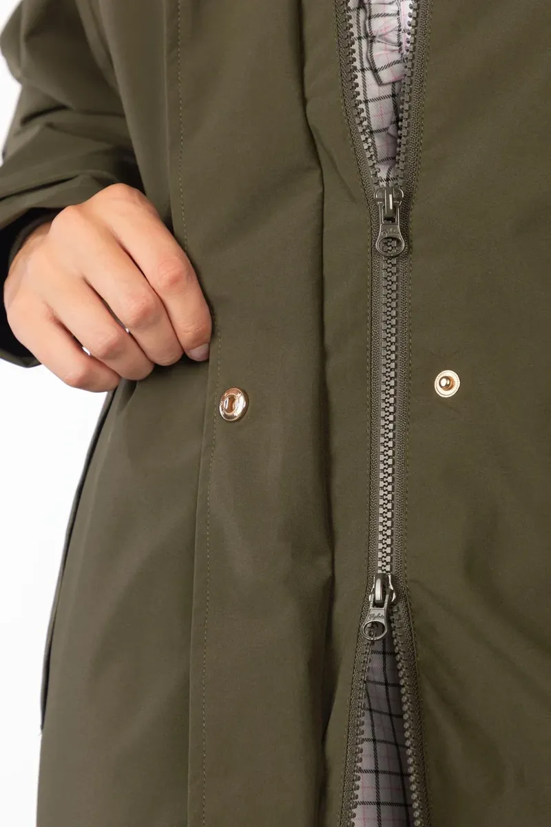 Rydale Ladies Bramham Full Length Coat in Dark Olive-5