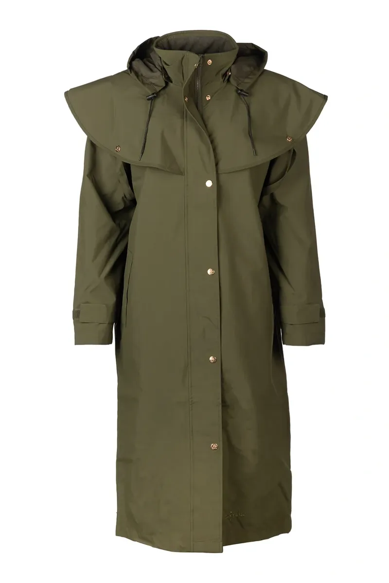 Rydale Ladies Bramham Full Length Coat in Dark Olive