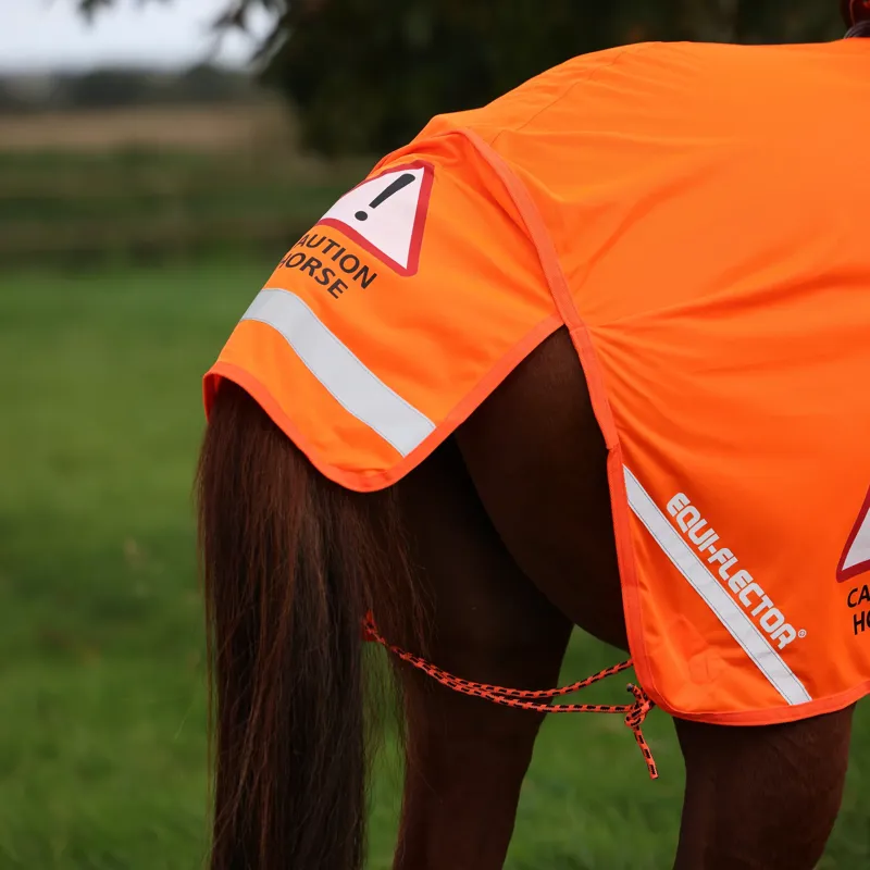 Shires EQUI-FLECTOR Mesh Exercise Sheet in Orange-3