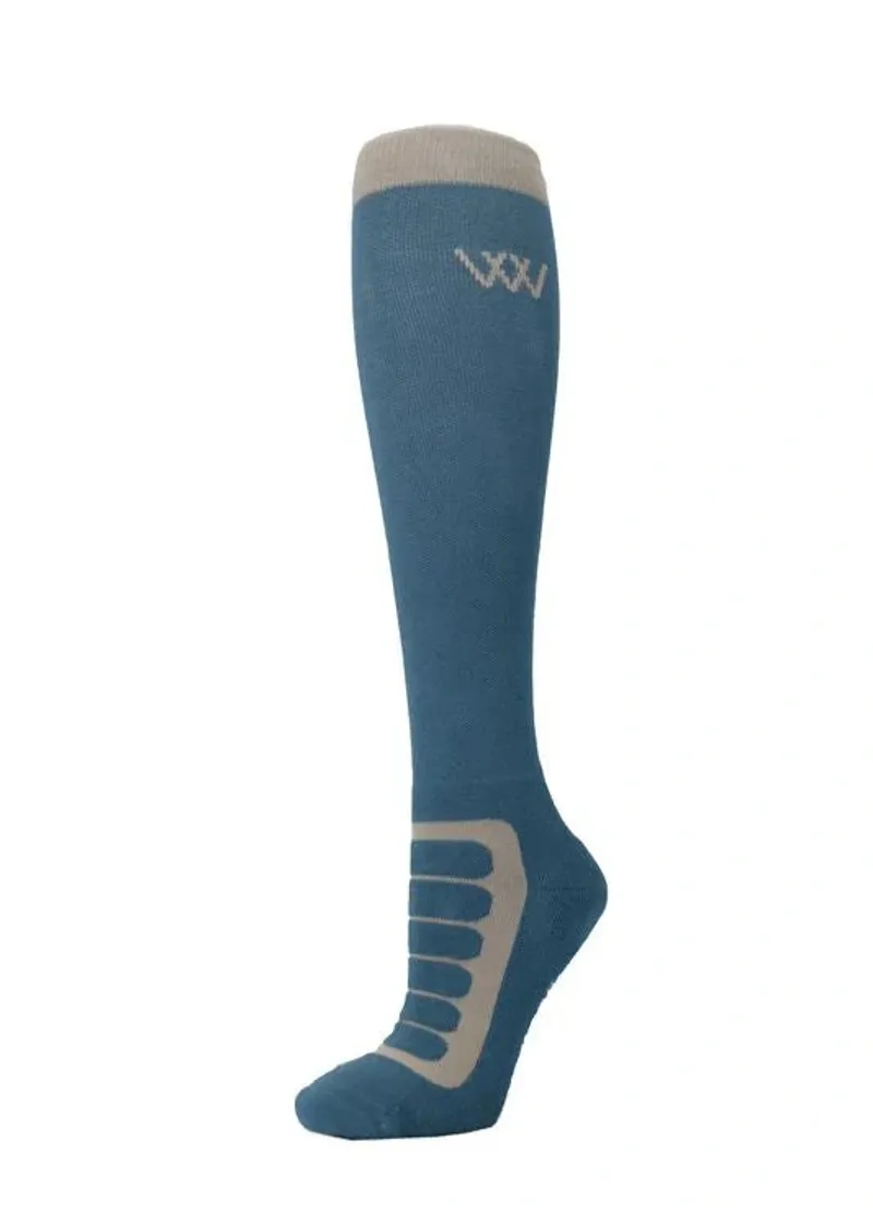 Woof Wear Long Bamboo Tech Riding Socks in Steel/Stone