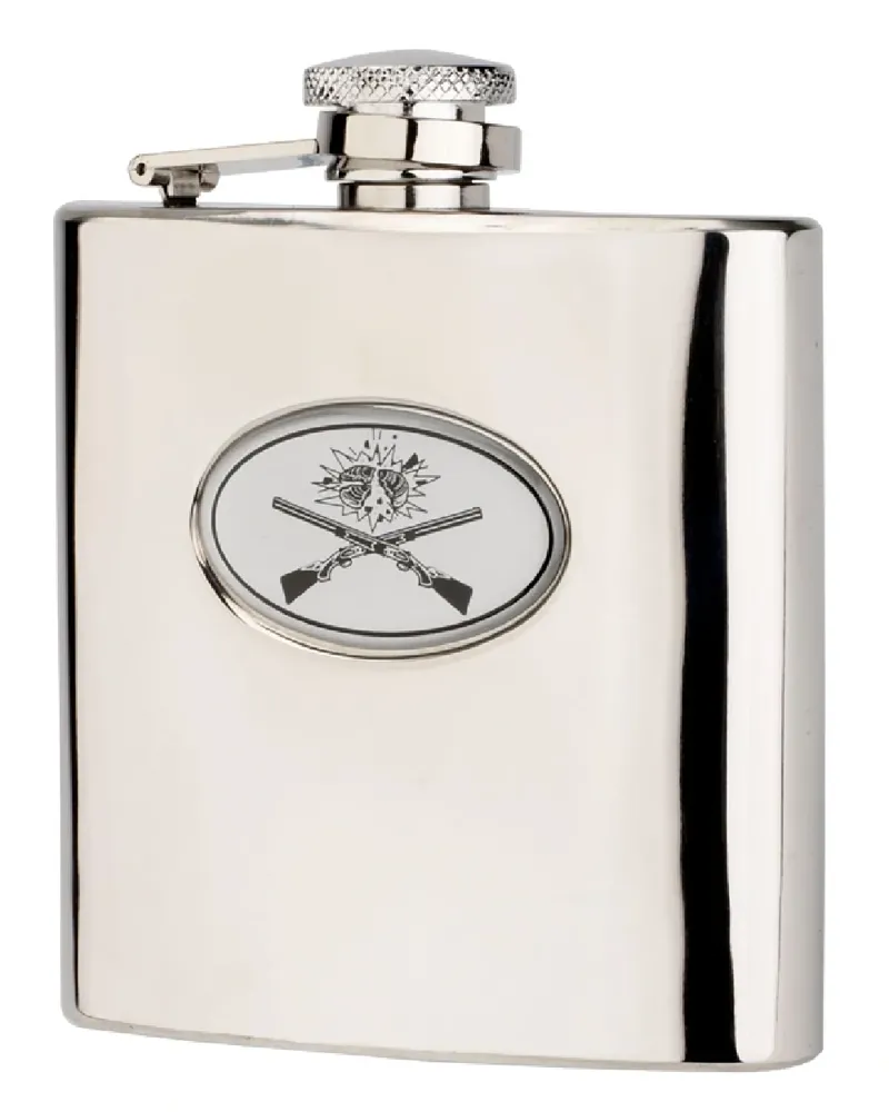 Bisley 6oz Crossed Guns Hip Flask in Presentation Box