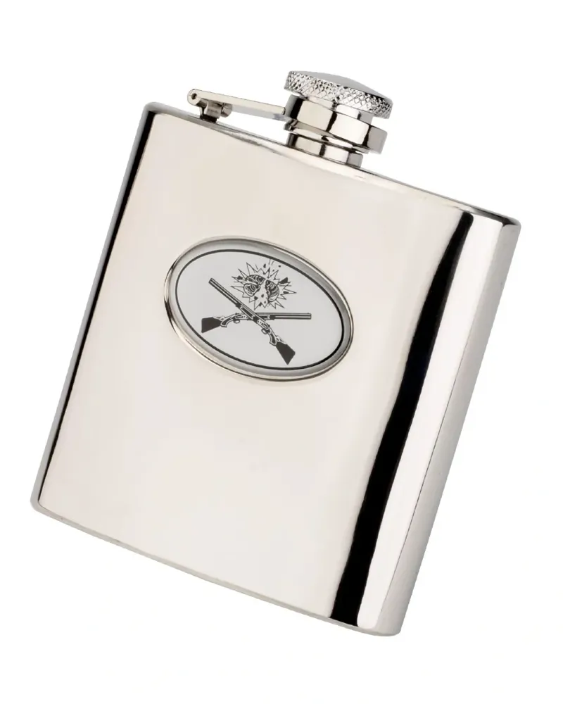 Bisley 6oz Crossed Guns Hip Flask in Presentation Box-1