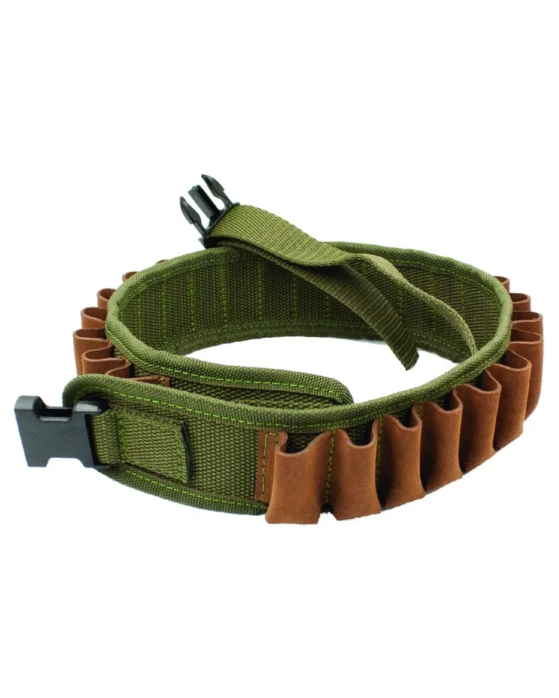 Bisley Cartridge Belt 12G Leather on Webbing - Pockets