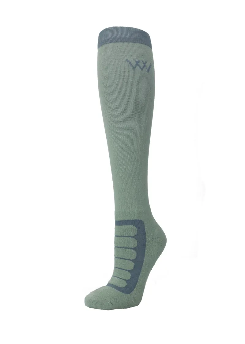 Woof Wear Long Bamboo Tech Riding Socks in Sage/Steel