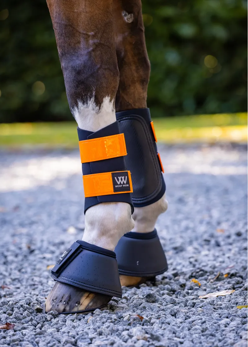 Woof Wear Reflective Club Brushing Boots in Orange-3
