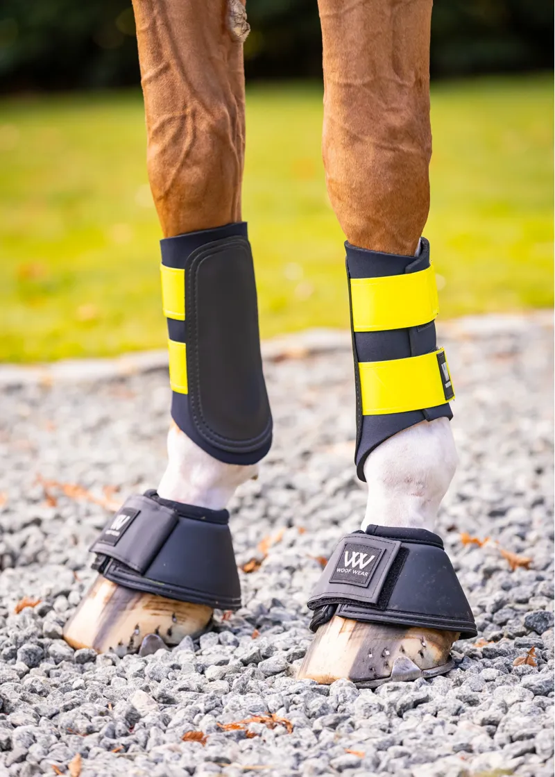 Woof Wear Reflective Club Brushing Boots in Yellow-1