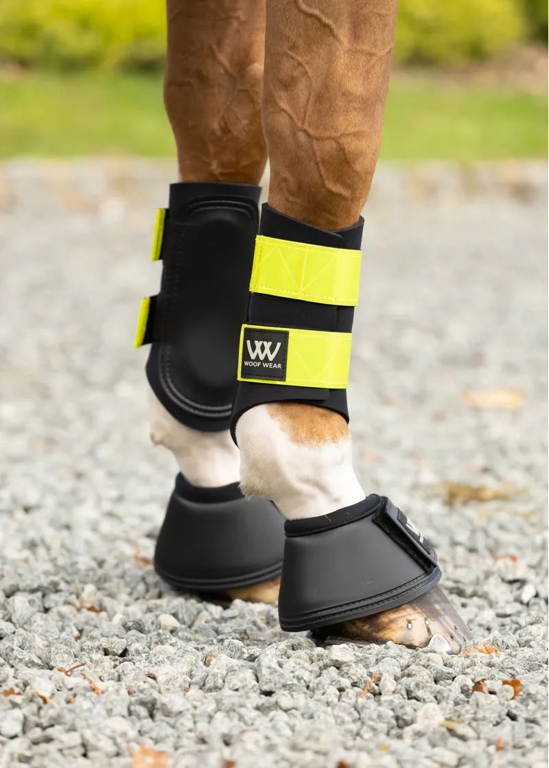 Woof Wear Reflective Club Brushing Boots in Yellow-2